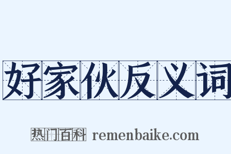 好家伙反义词是什么意思的图片